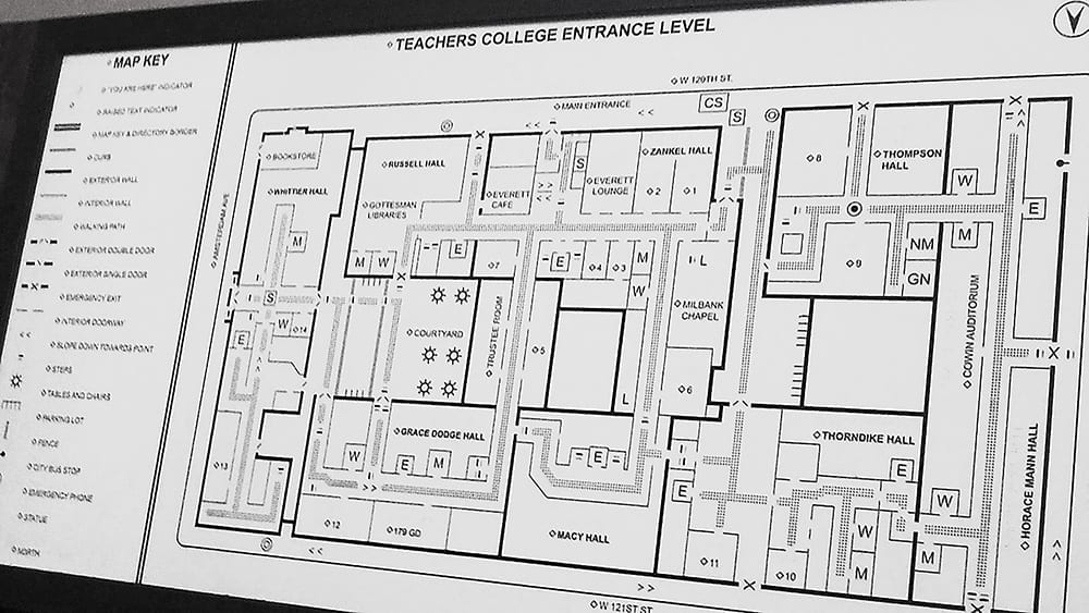 Photo of tactile map for Teachers College